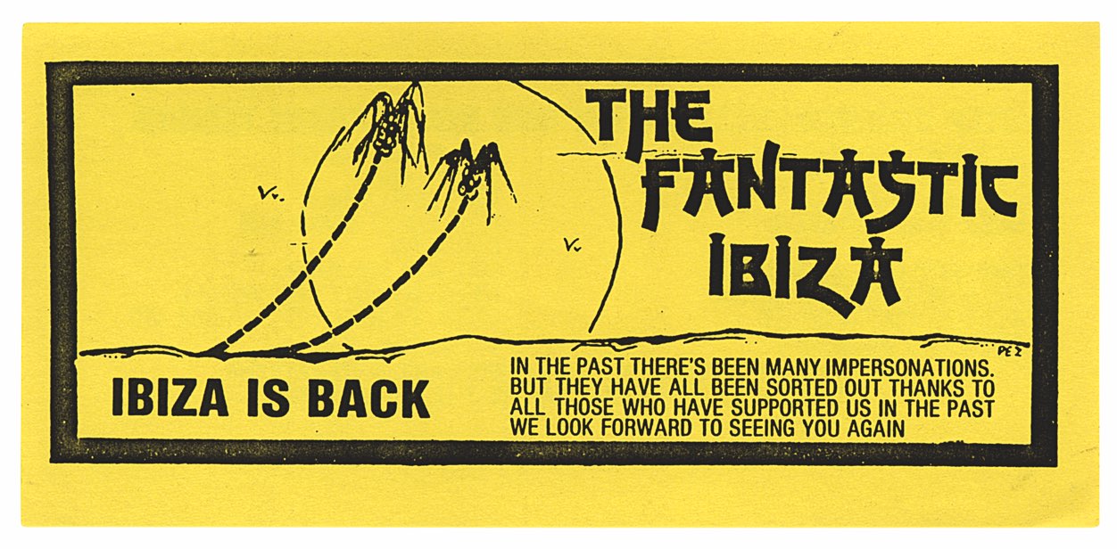 Flyer for The Fantastic Ibiza, 1989 by Chelsea Louise Berlin