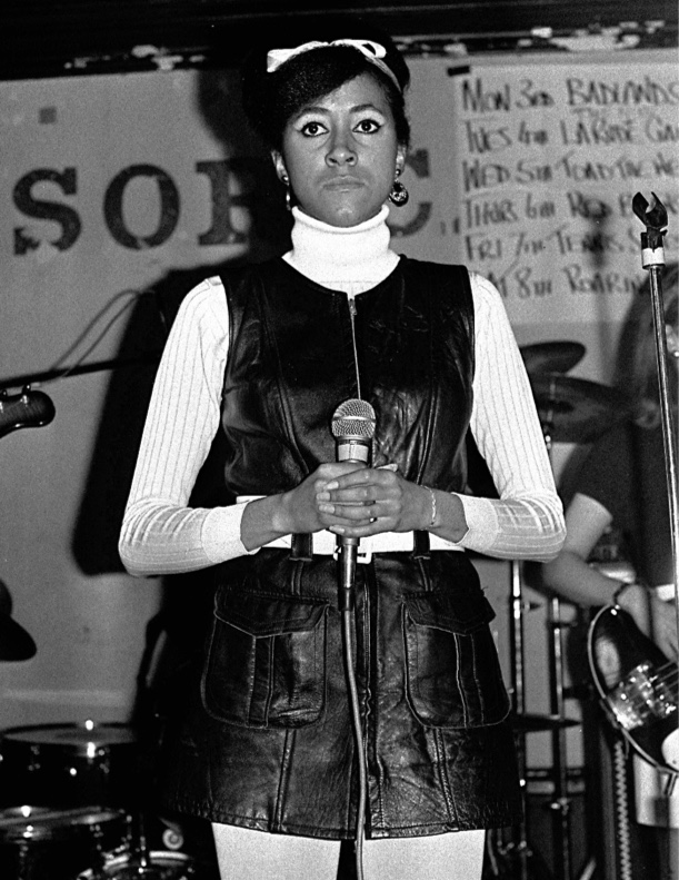 “This photo is of Rhoda Dakar at the first Bodysnatchers gig at the Windsor Castle in Kilburn. They were signed to 2 Tone Records, and my connection was that I went to school with and then shared a flat with Miranda Joyce the saxophone player.” Clare Muller