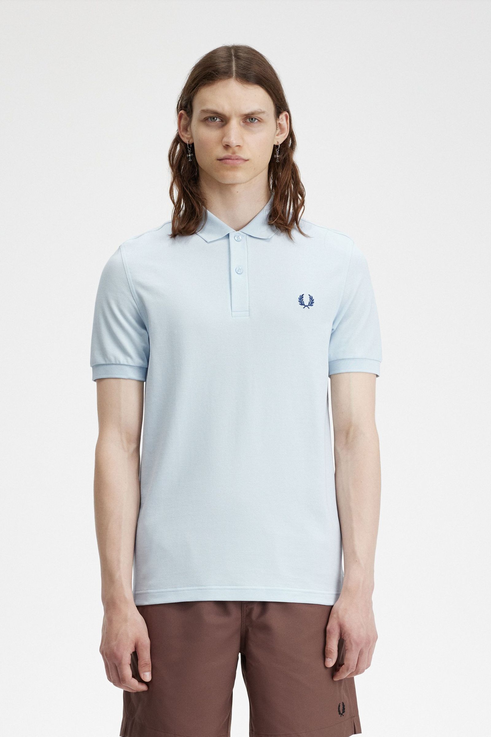 M6000 - Light Ice / Midnight Blue | The Fred Perry Shirt | Men's Short ...