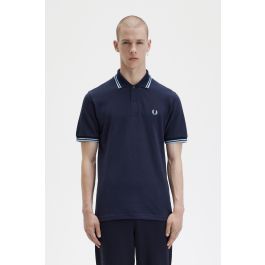 M12 - Navy / Ice / Ice | The Fred Perry Shirt | Men's Short & Long