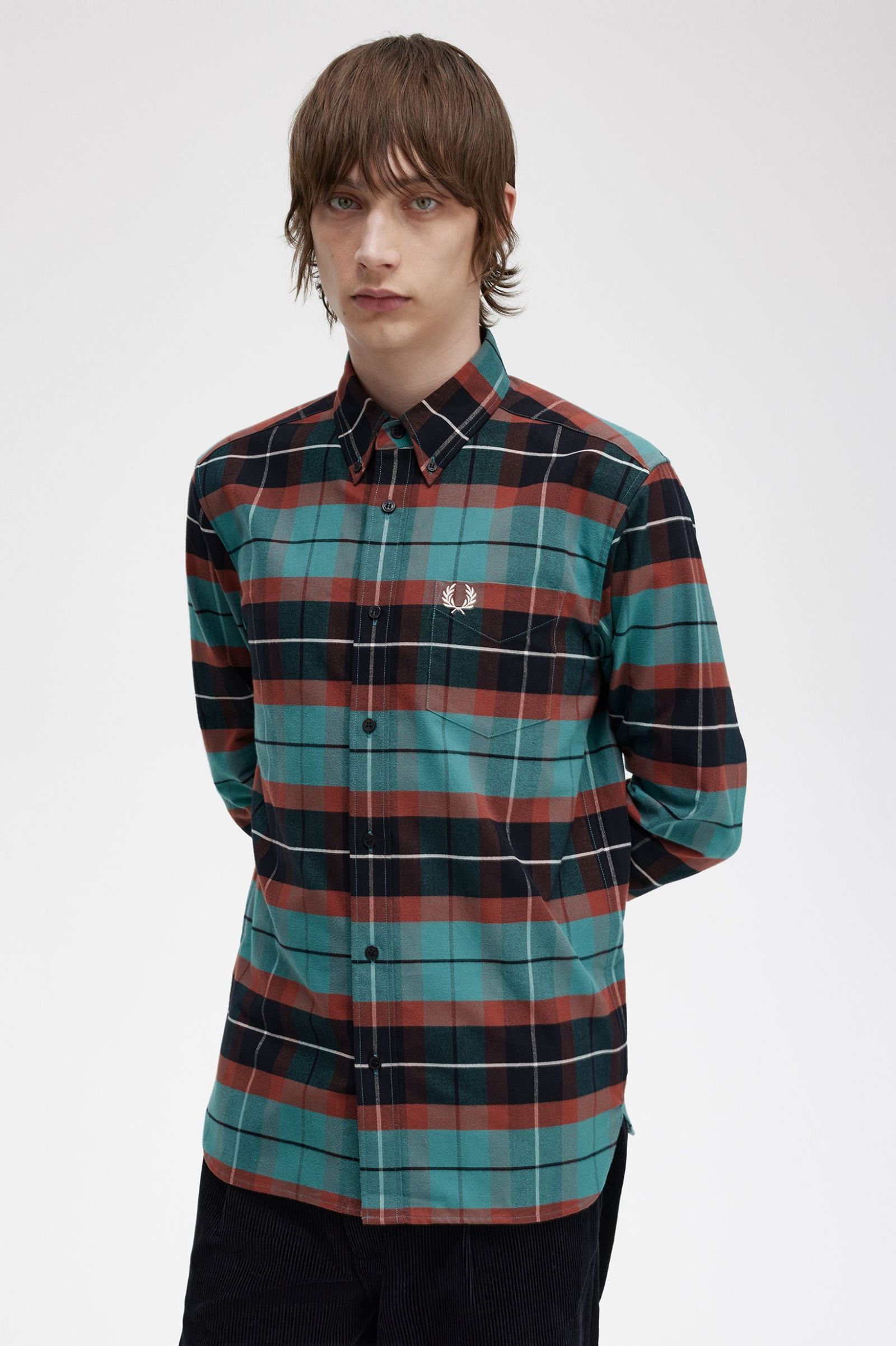 Brushed Tartan Shirt - Deep Mint | Men