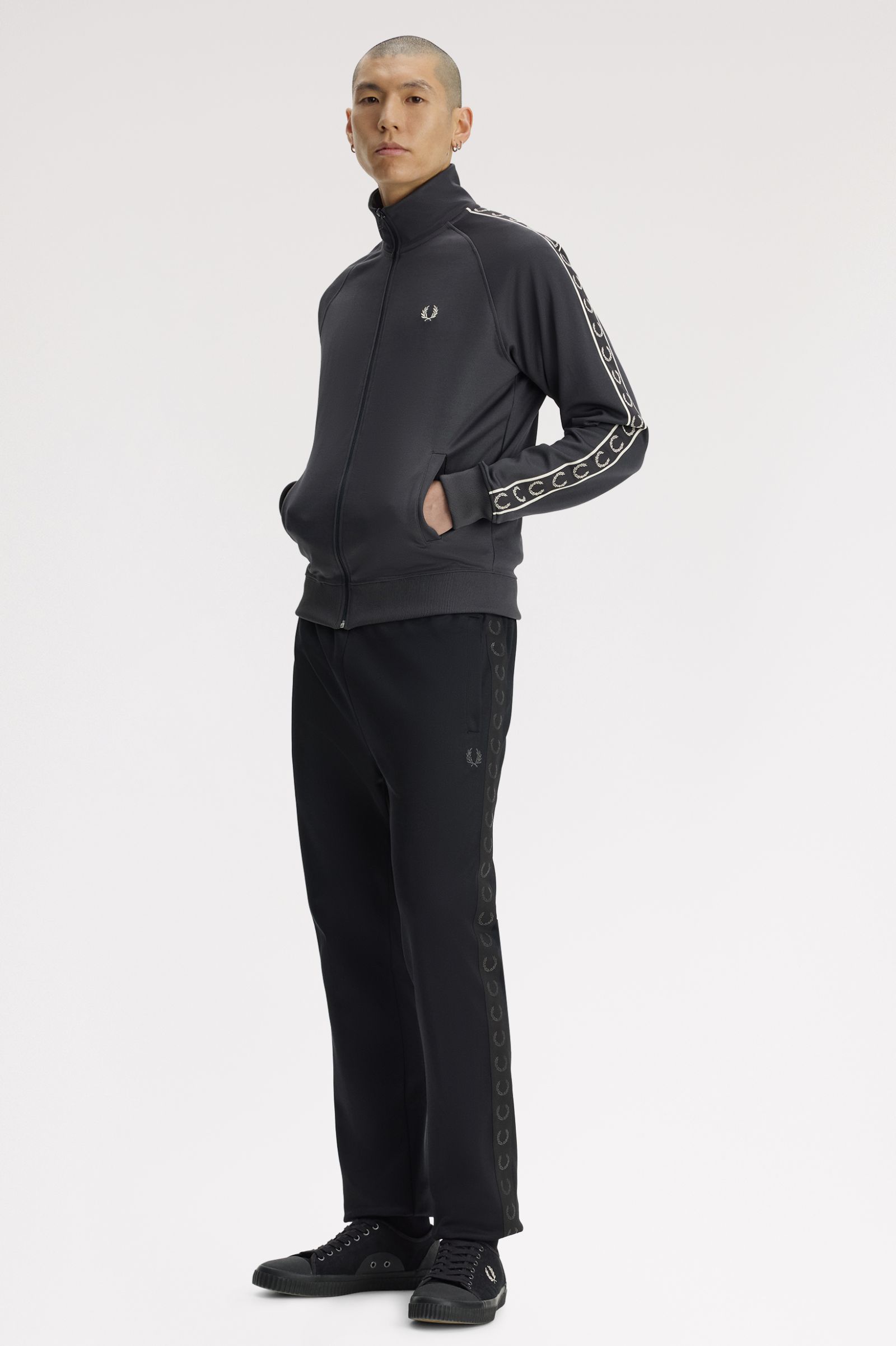 Contrast Tape Track Jacket - Anchor Grey | Men's Track Jackets
