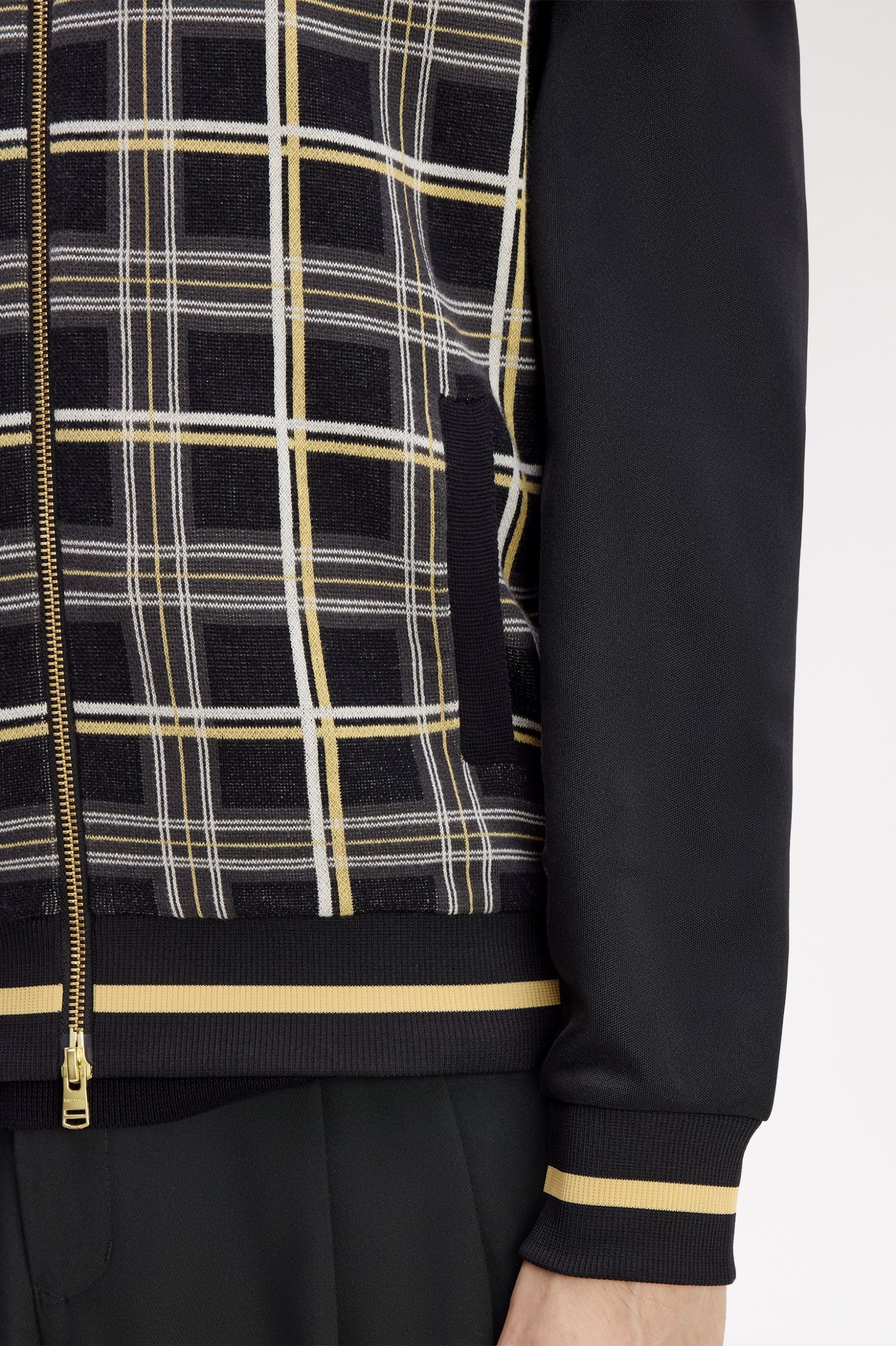 Tartan Panel Track Jacket - Black | Men's Track Jackets | Track