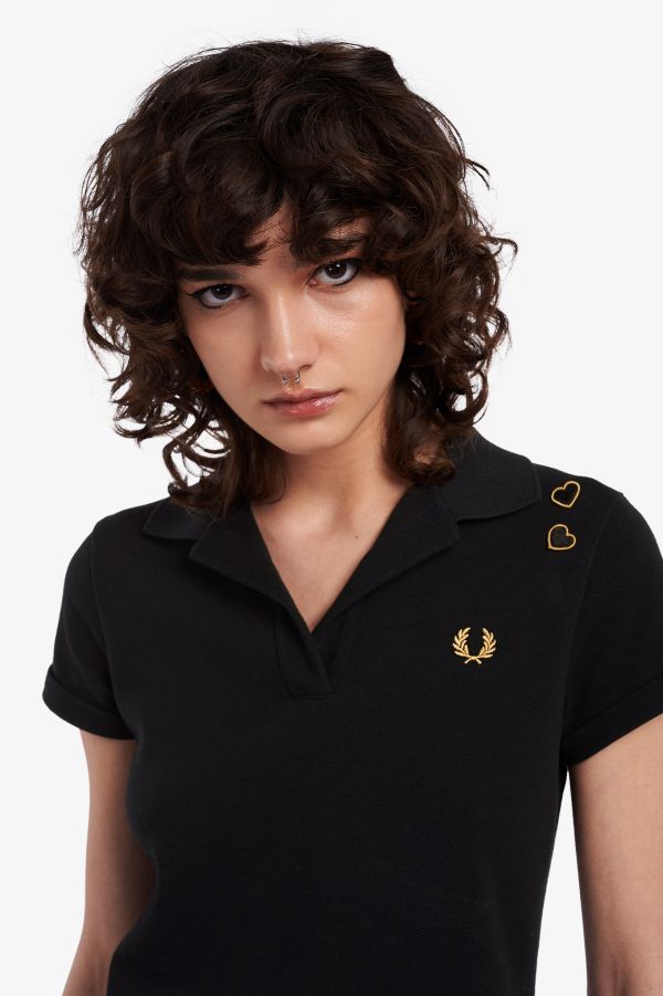 Open-Collar Piqué Shirt