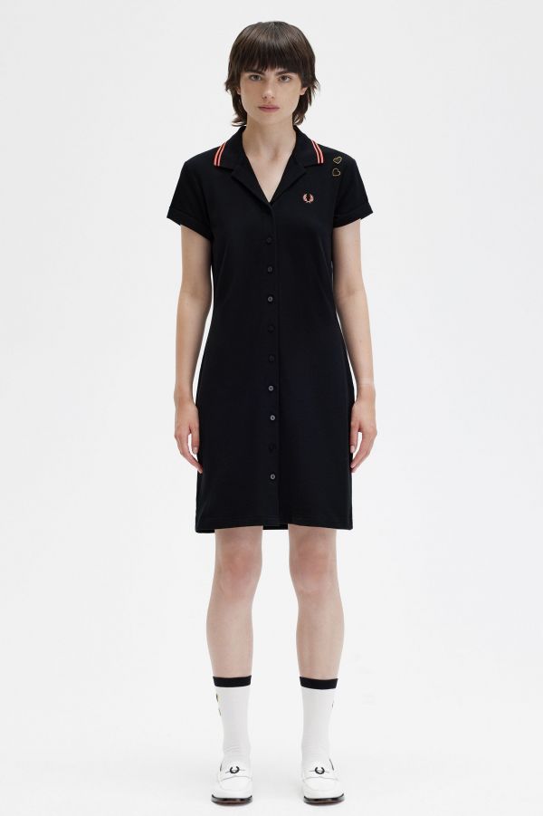 Button-Through Piqué Shirt Dress