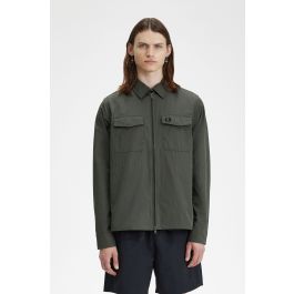 Lightweight Zip-Through Overshirt - Field Green | Men's Shirts ...