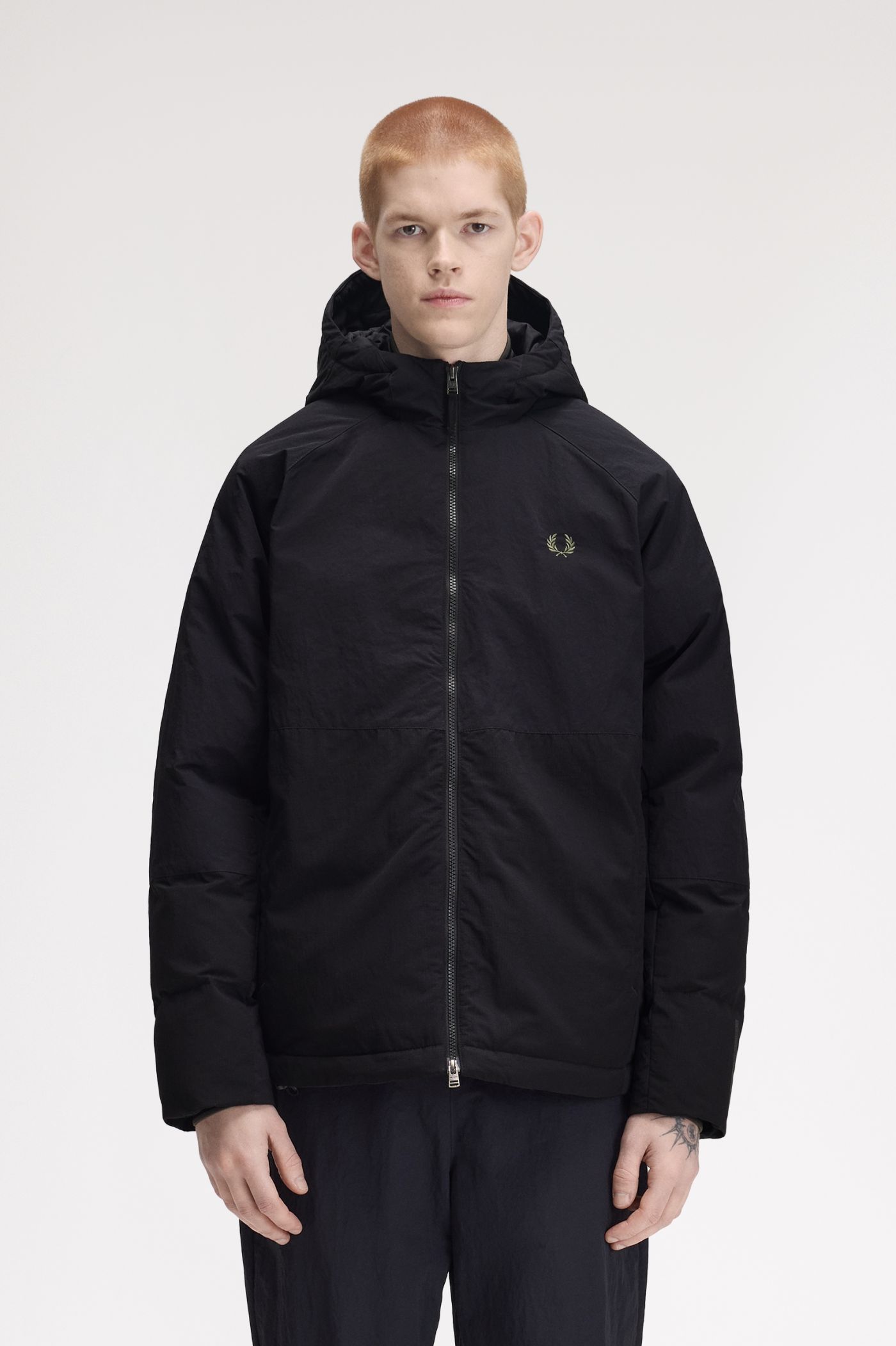 Padded Zip-Through Jacket - Black | Mens Coats & Jackets | Bomber