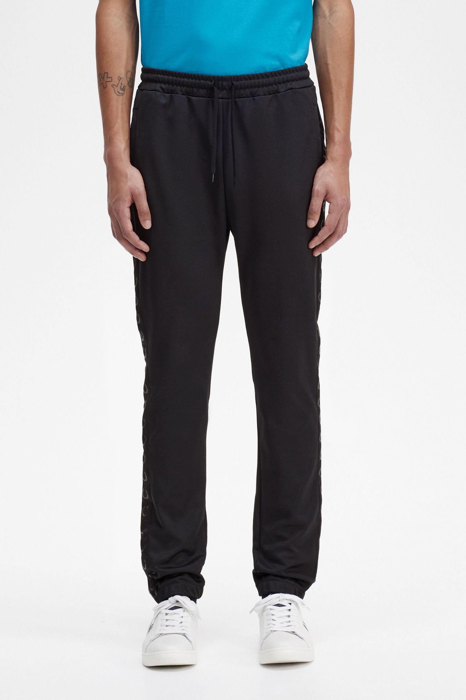 Taped Track Pants - Black / Black | Men's Trousers | Chinos, Joggers ...