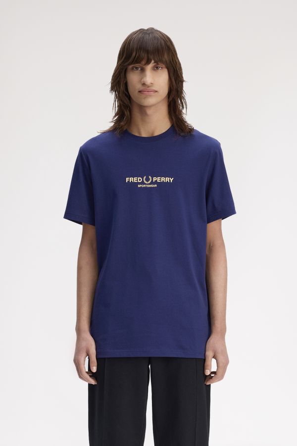Fred Perry Women's Twin Tipped T-Shirt – Black Crew Neck – Sizes 6-12
