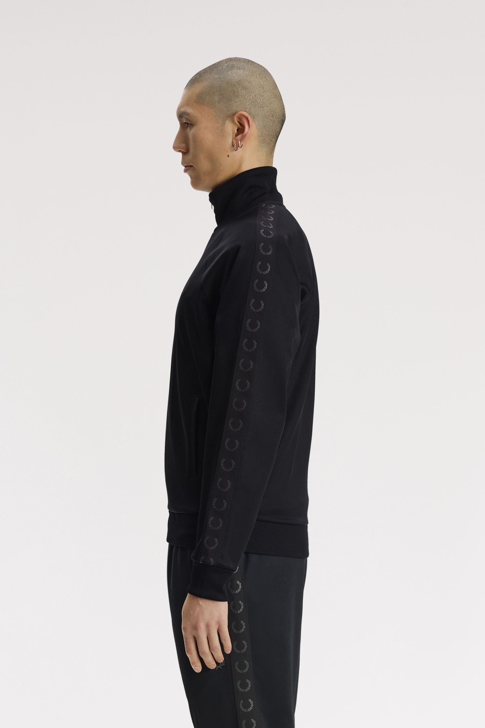 Contrast Taped Track Jacket - Black | Men's Track Jackets | Track