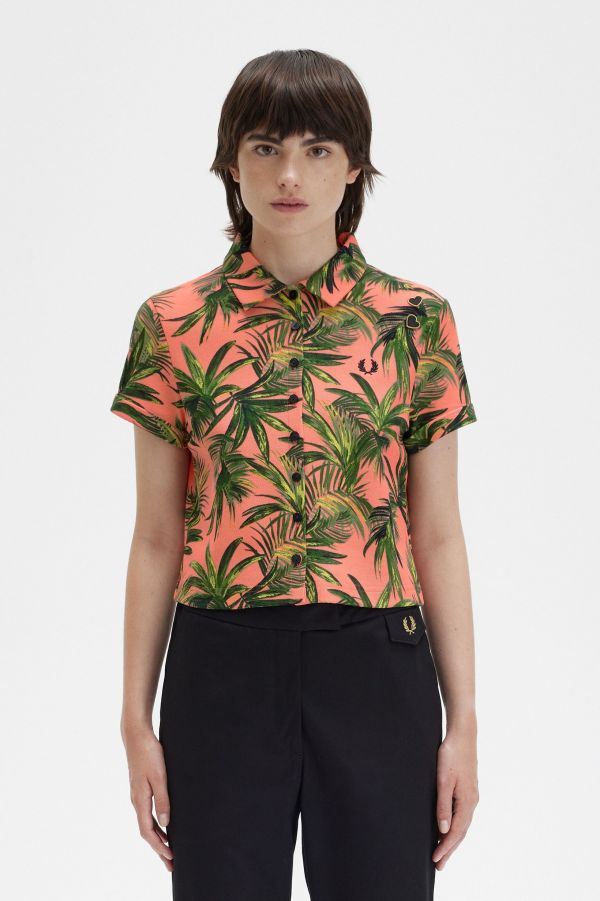 Palm Print Piqué Shirt