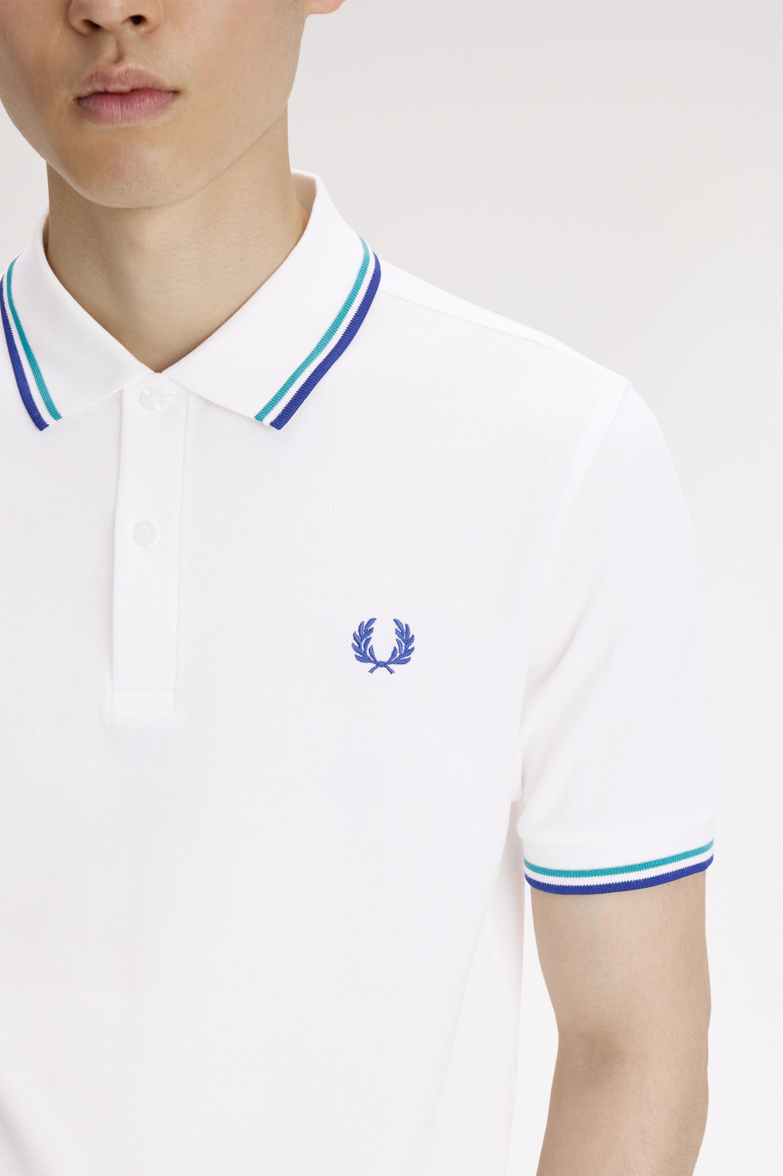 M3600-94A - Snow White / Deep Mint / Soho Eclipse | The Fred Perry