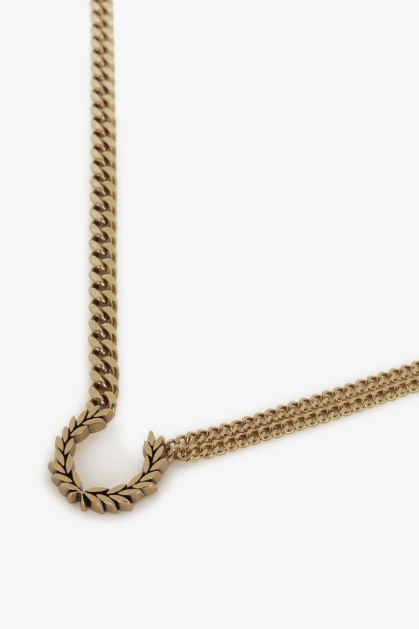 Double Chain Laurel Wreath Necklace