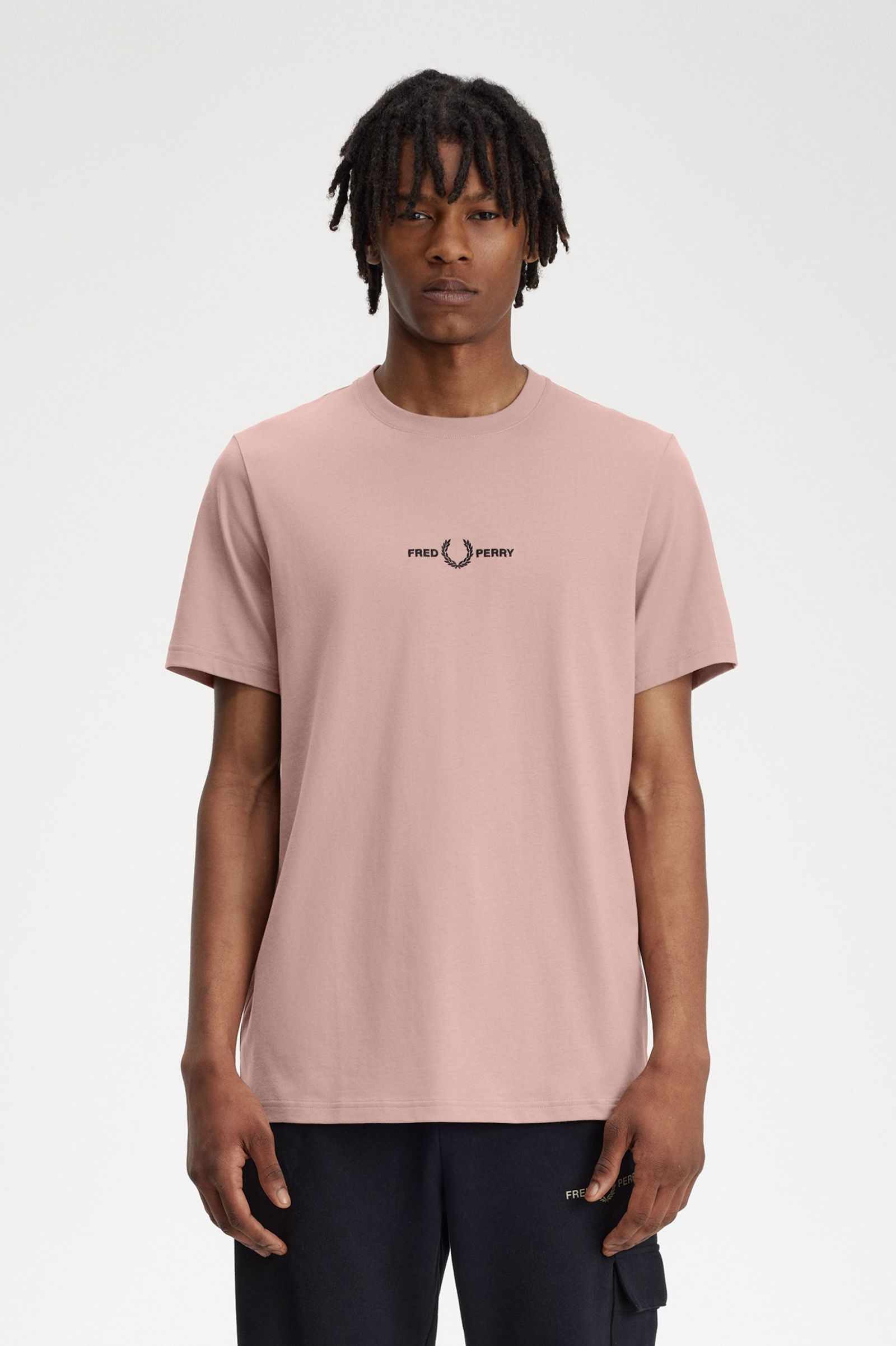 mens pink fred perry t shirt