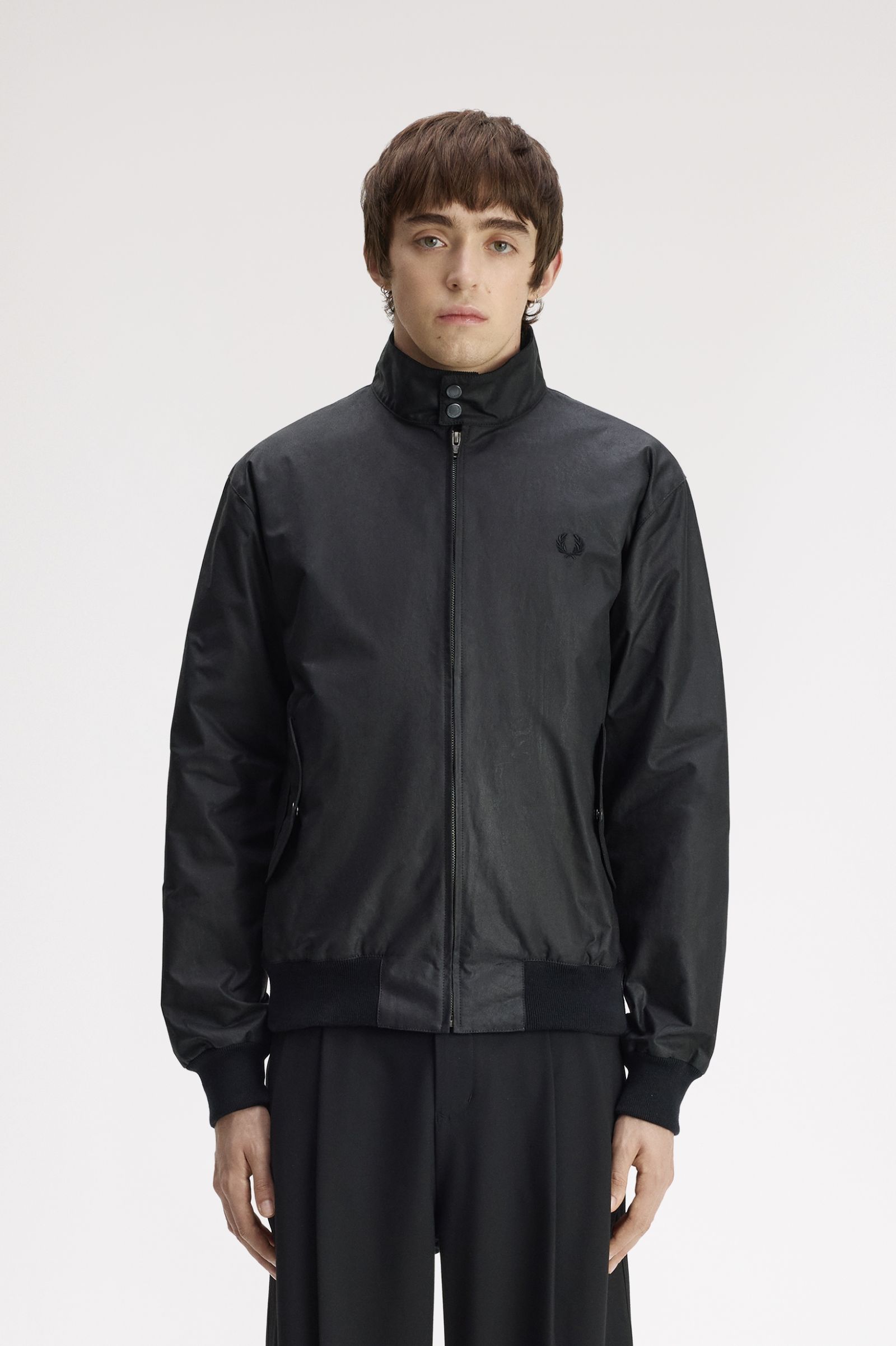 FRED PERRY ハリントンジャケット 25FW 黒 Mサイズ Waxed Harrington Jacket - Black | Made In England | Men's Jackets