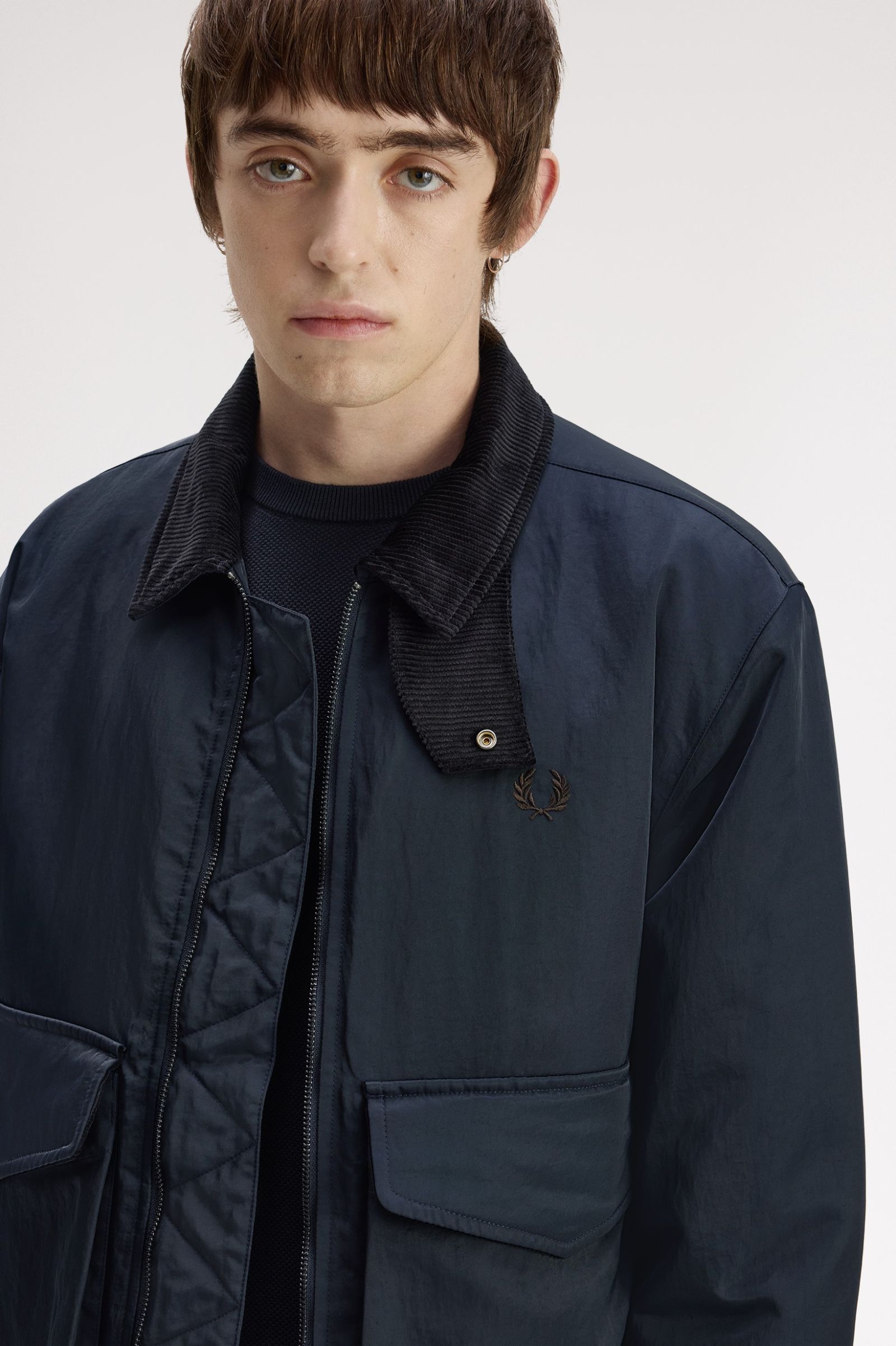 Nylon Caban Jacket - Navy | Mens Coats & Jackets | Bomber Jackets