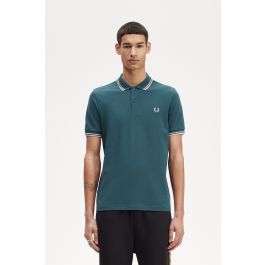 M3600 - Petrol Blue / Light Oyster / Light Oyster | The Fred Perry ...