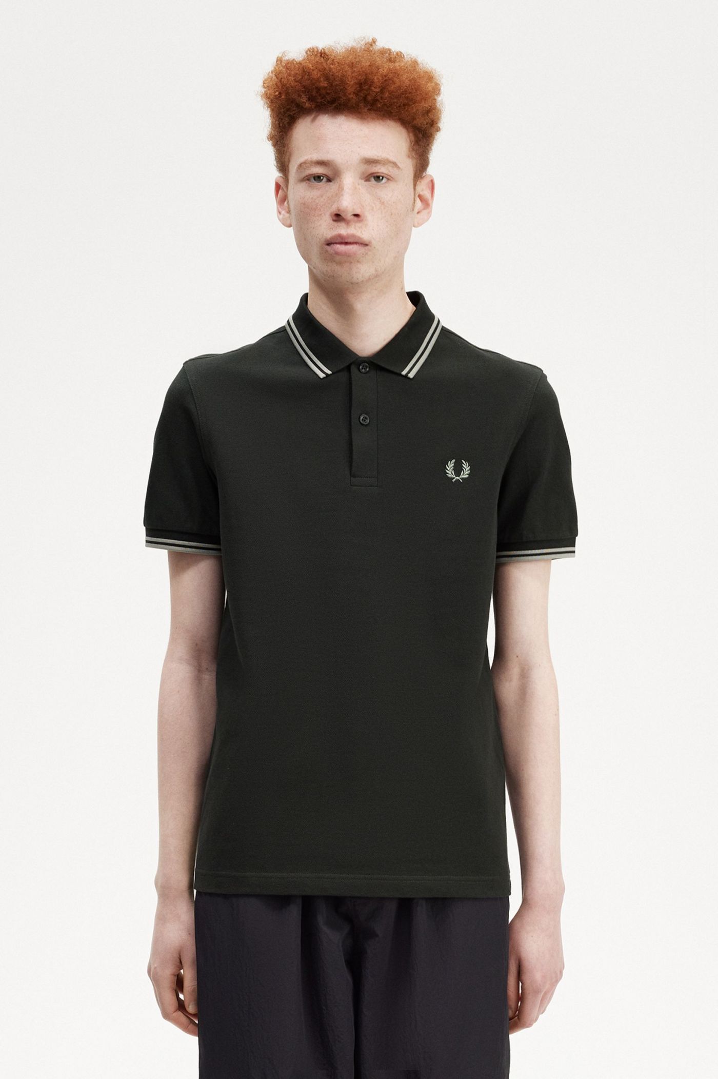 M3600 - Night Green / Seagrass / Seagrass | The Fred Perry Shirt | Men ...