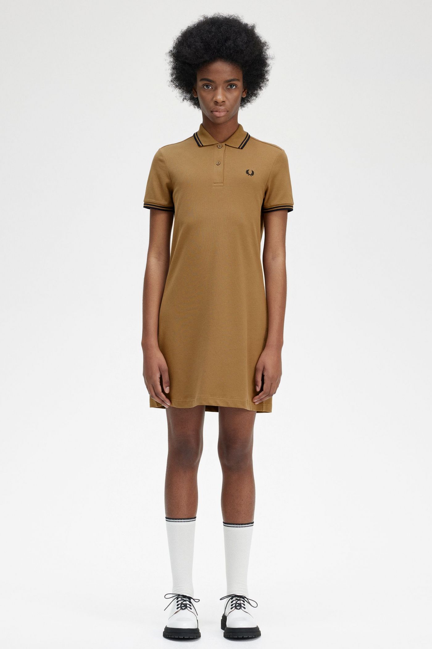Twin Tipped Fred Perry Shirt Dress - Shaded Stone | Women's ...
