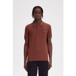 M3600 - Whisky Brown / Deep Mint / Deep Mint | The Fred Perry Shirt ...