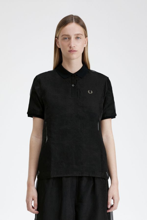 Sheer Overlay Fred Perry Shirt