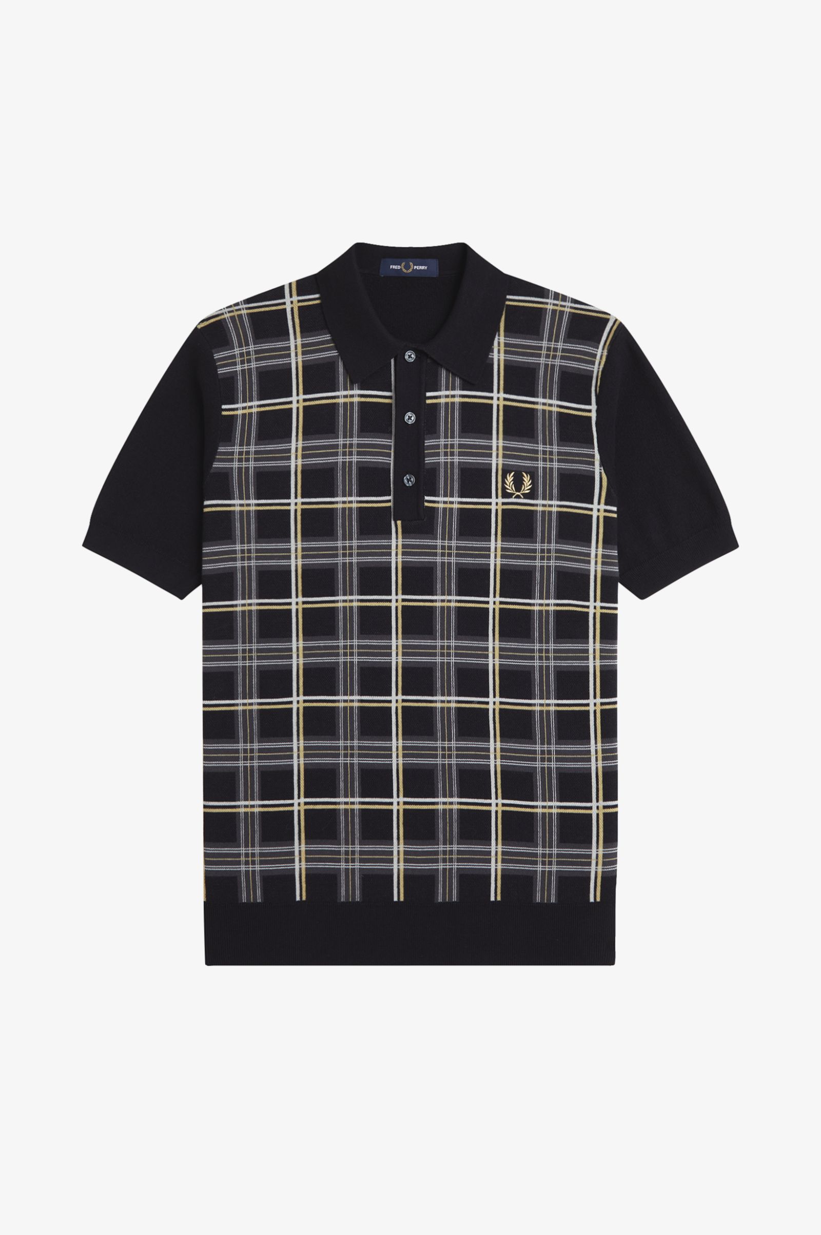 Tartan Knitted Shirt - Black | Men's Knitwear | Jumpers, Cardigans