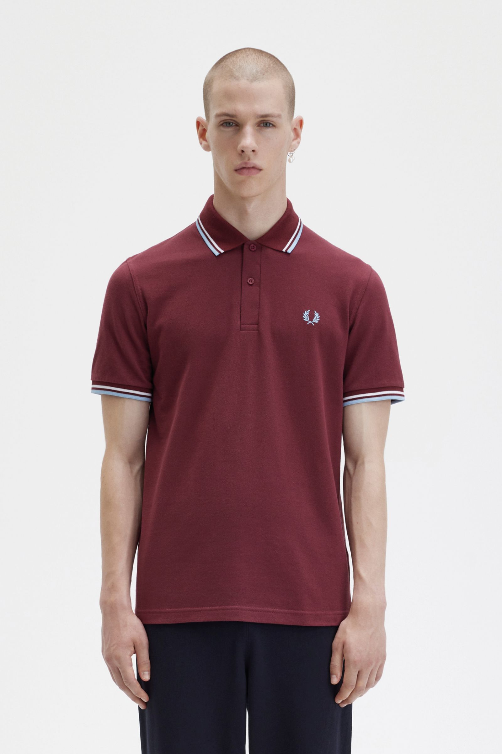 M12 - / White / Ice | The Fred Perry Shirt | Men's Short & Long Sleeve Shirts | Fred Perry UK