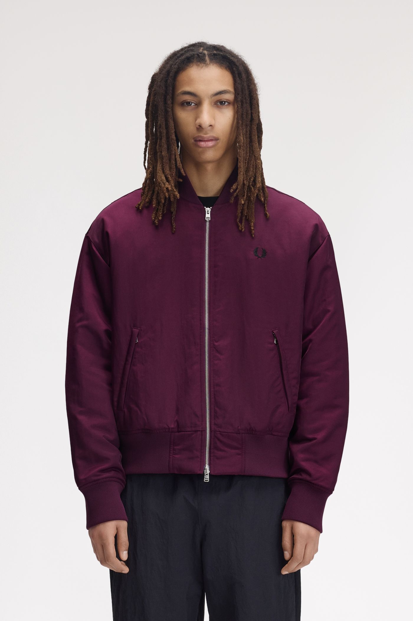 Quilted Tennis Bomber Jacket - Plum | Mens Coats & Jackets