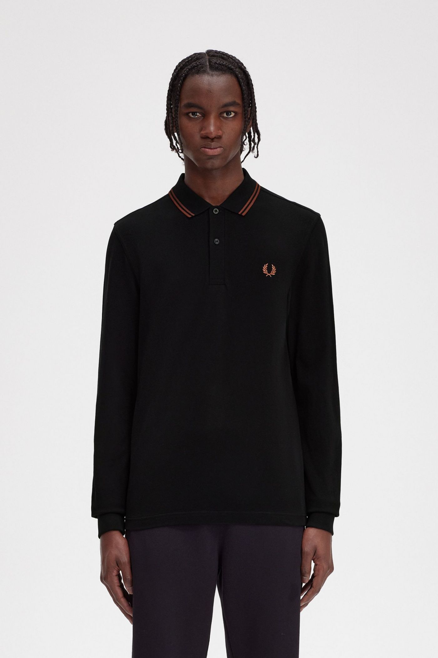 M3636 - Black / Whisky Brown / Whisky Brown | The Fred Perry Shirt