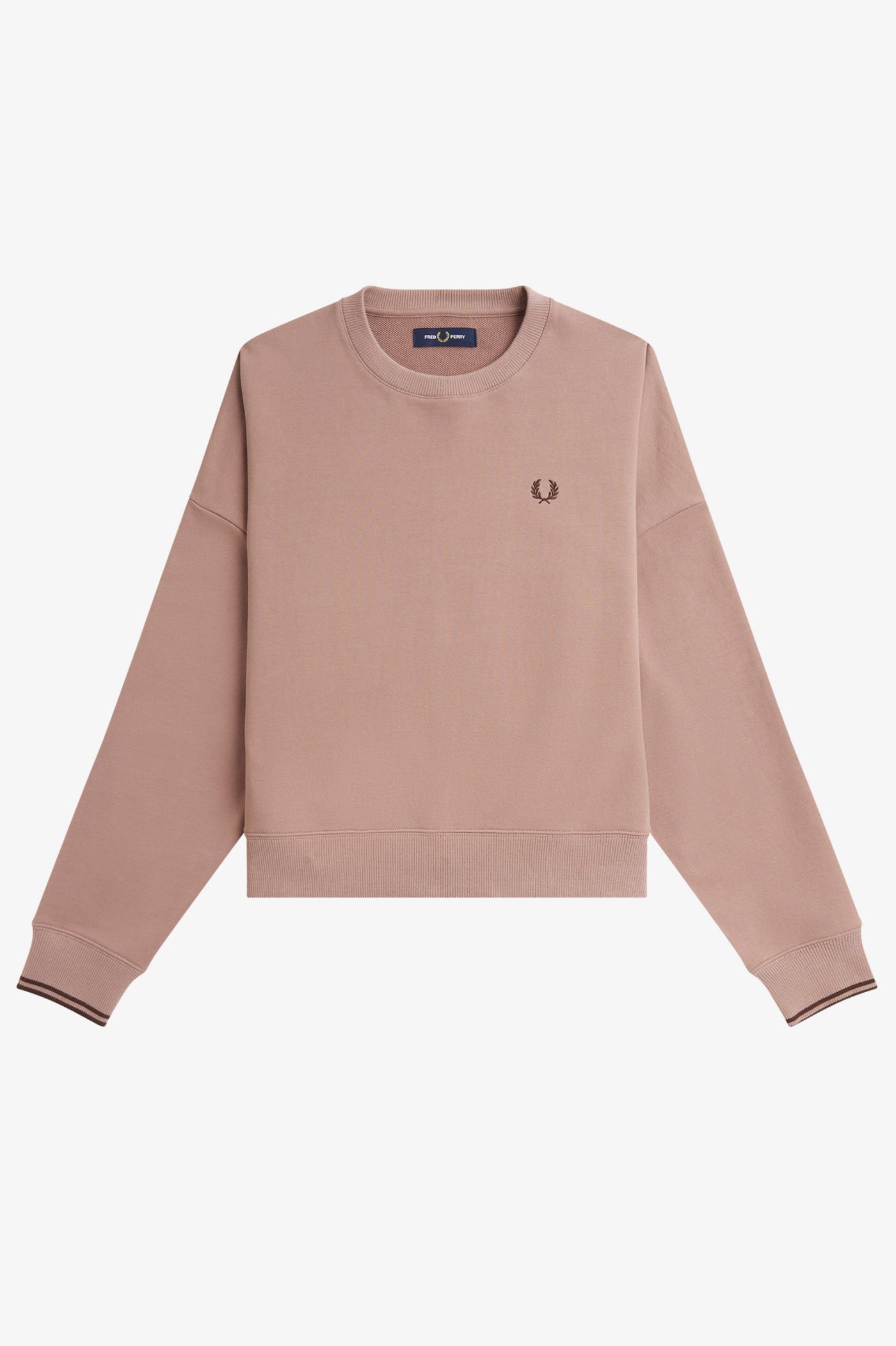 Tipped Sweatshirt - Dark Pink / Whisky Brown | Women's Sweatshirts