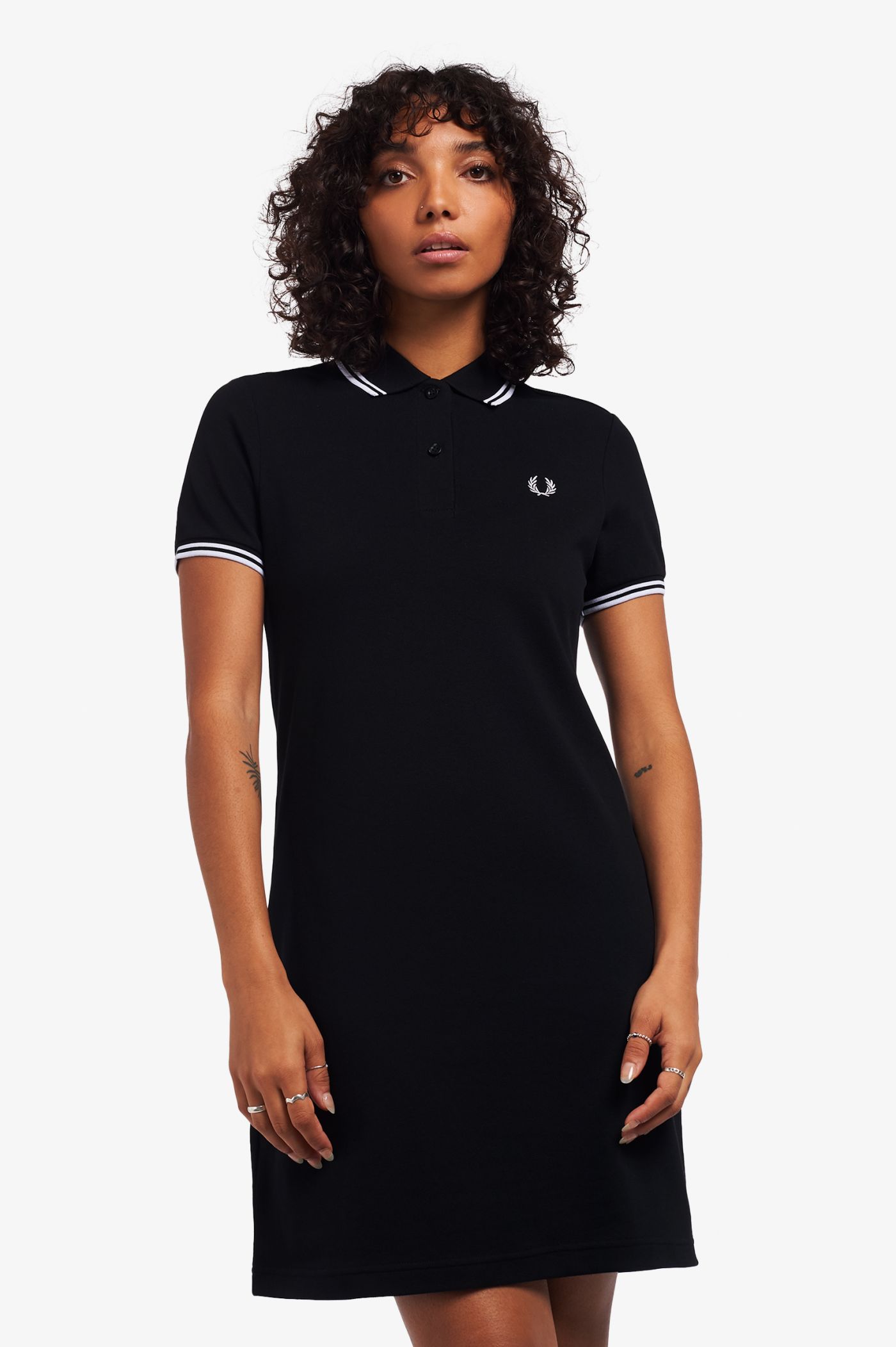 Twin Tipped Fred Perry Dress - Black / White / White | Women's