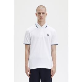 M12 - White / Ice / Navy | The Fred Perry Shirt | Men's Short & Long ...