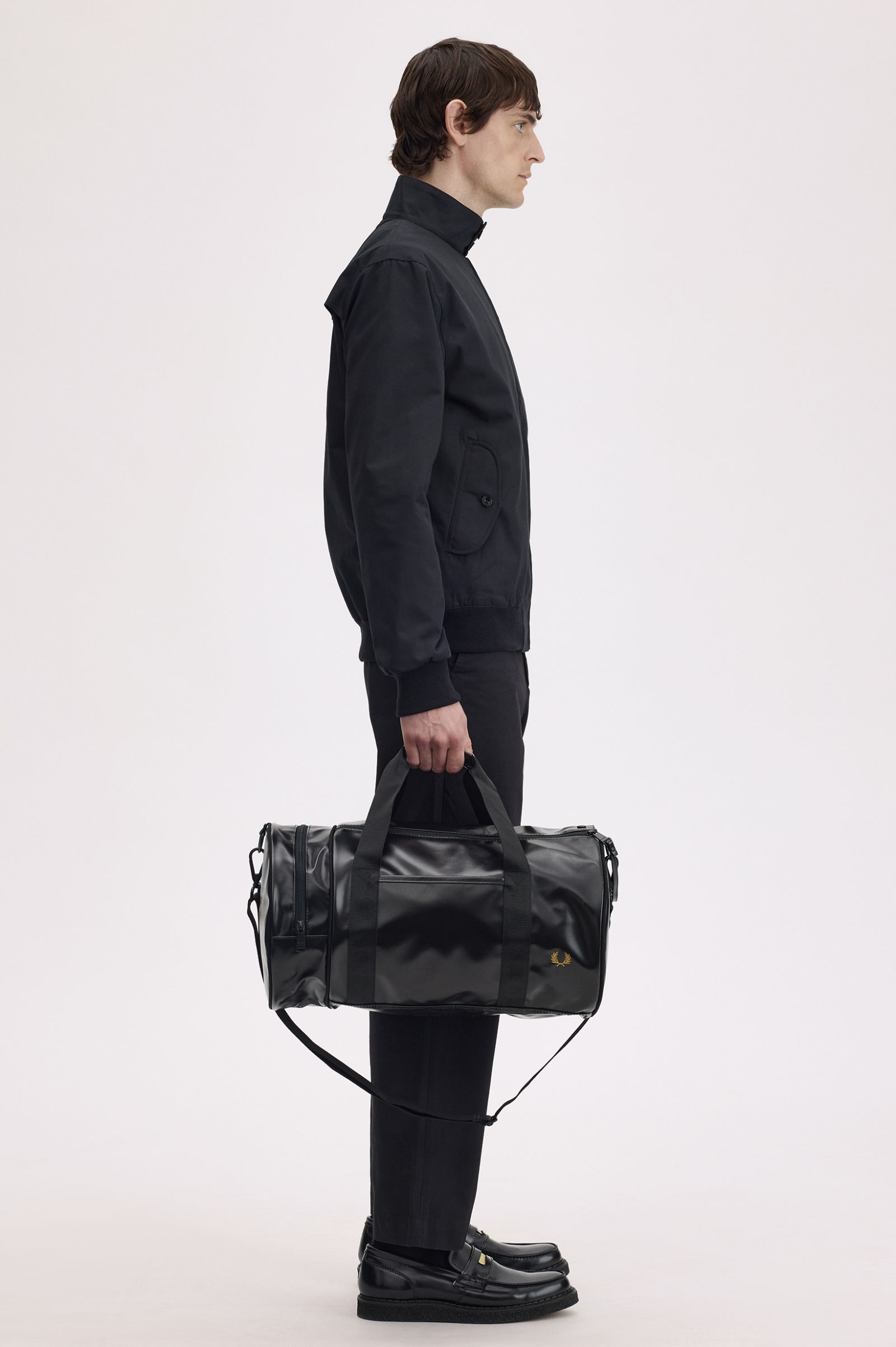 Tonal Barrel Bag - Black / Gold | Men's Bags | Men's Backpacks