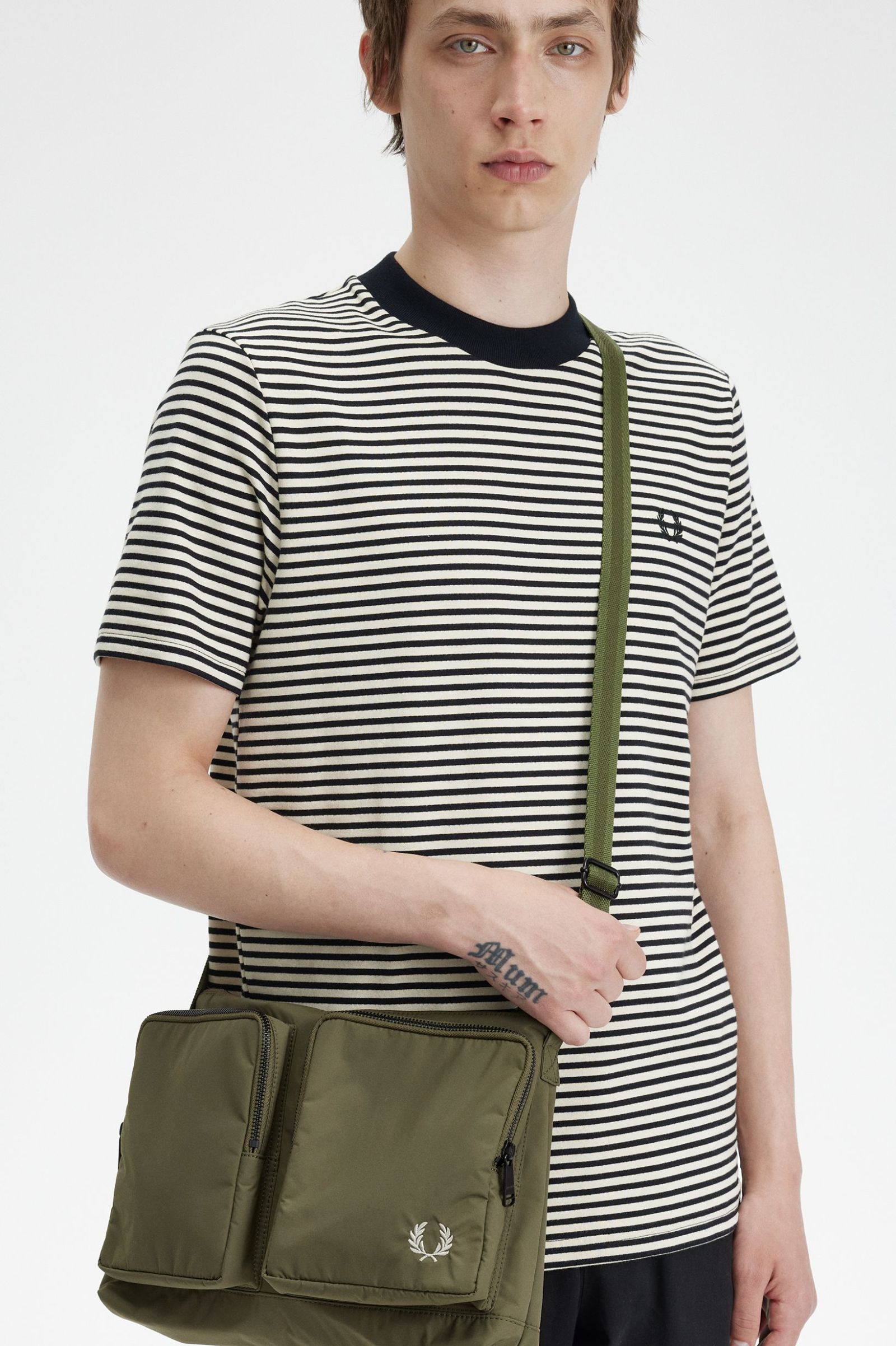 Nylon Pocket Side Bag - Uniform Green / Warm Grey | Men's Bags | Men's ...