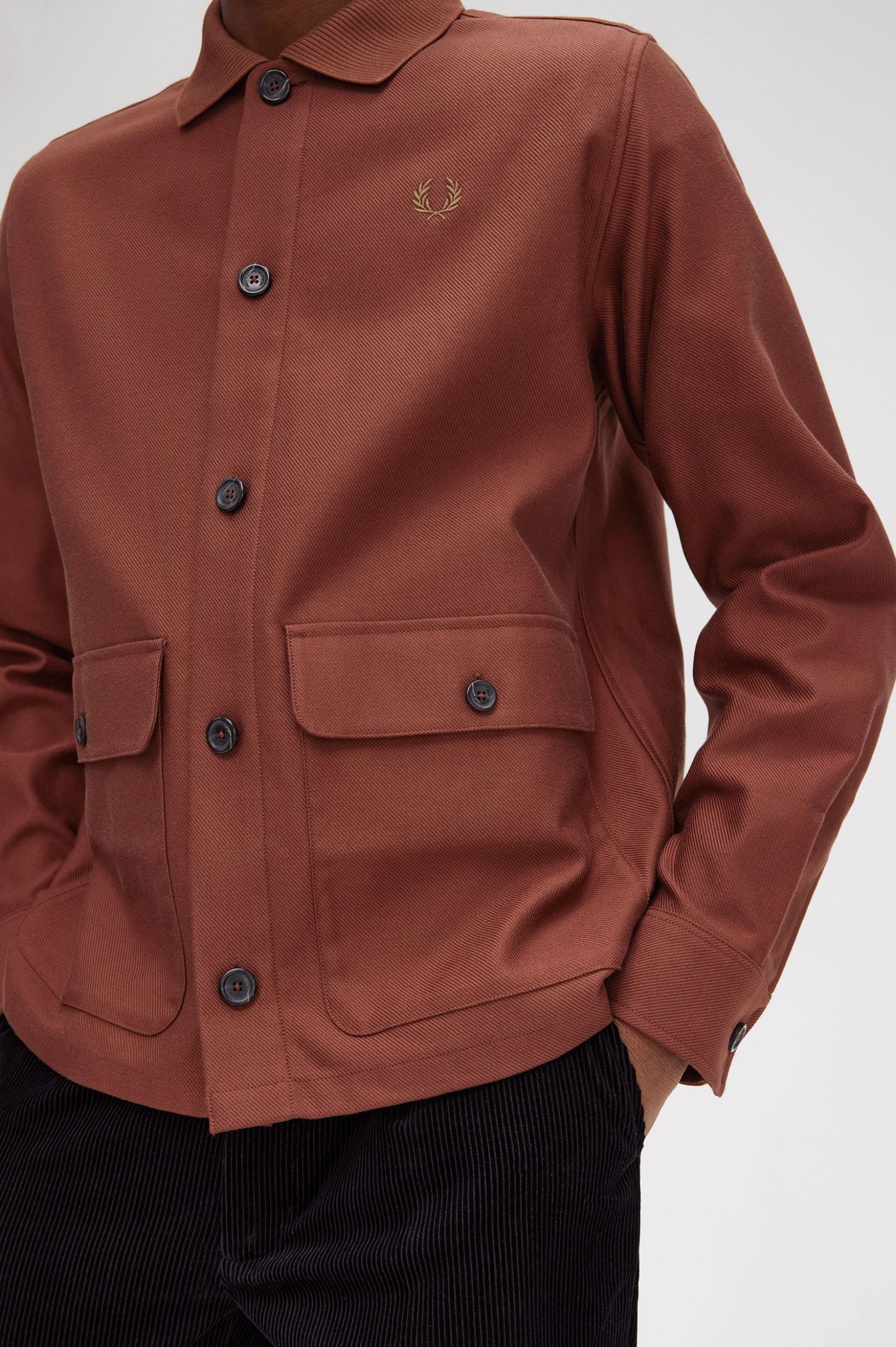 Utility-Hemdjacke mit Tasche - Whiskybraun | Herrenhemden 
