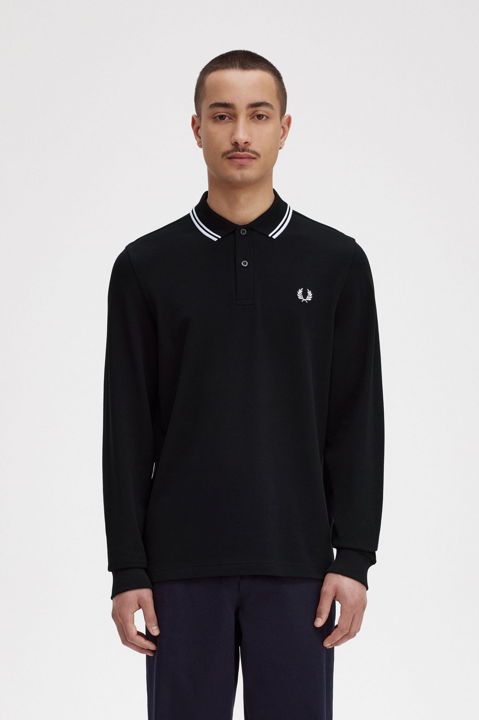 Rave Graphic Long Sleeve Fred Perry Shirt