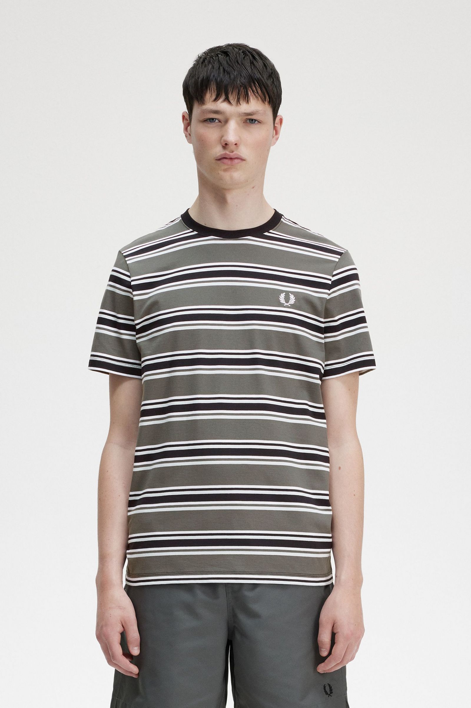 Stripe T-Shirt - Field Green | Men's T-Shirts | Designer T-Shirts for ...