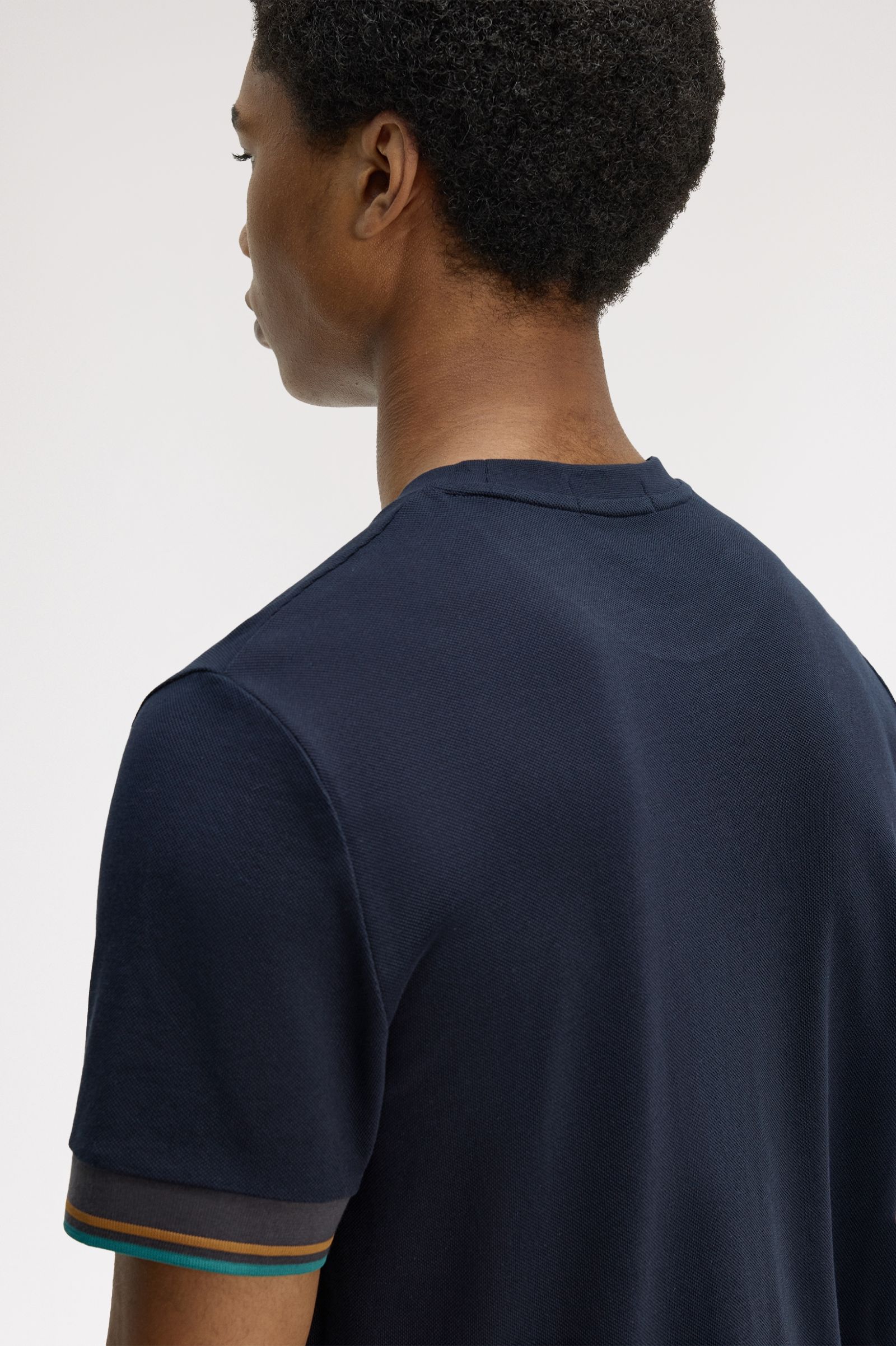 Twin Tipped Cuff T-Shirt - Navy | Men's T-Shirts | Designer T
