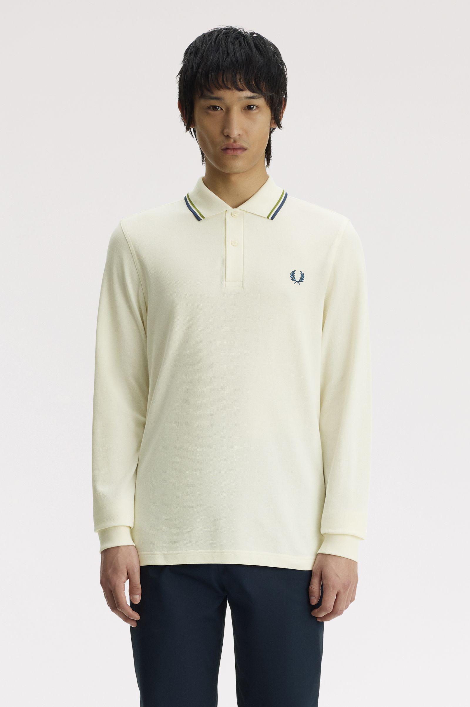 M3636 - Ecru / Apple / Mod Blue | The Fred Perry Shirt | Men's