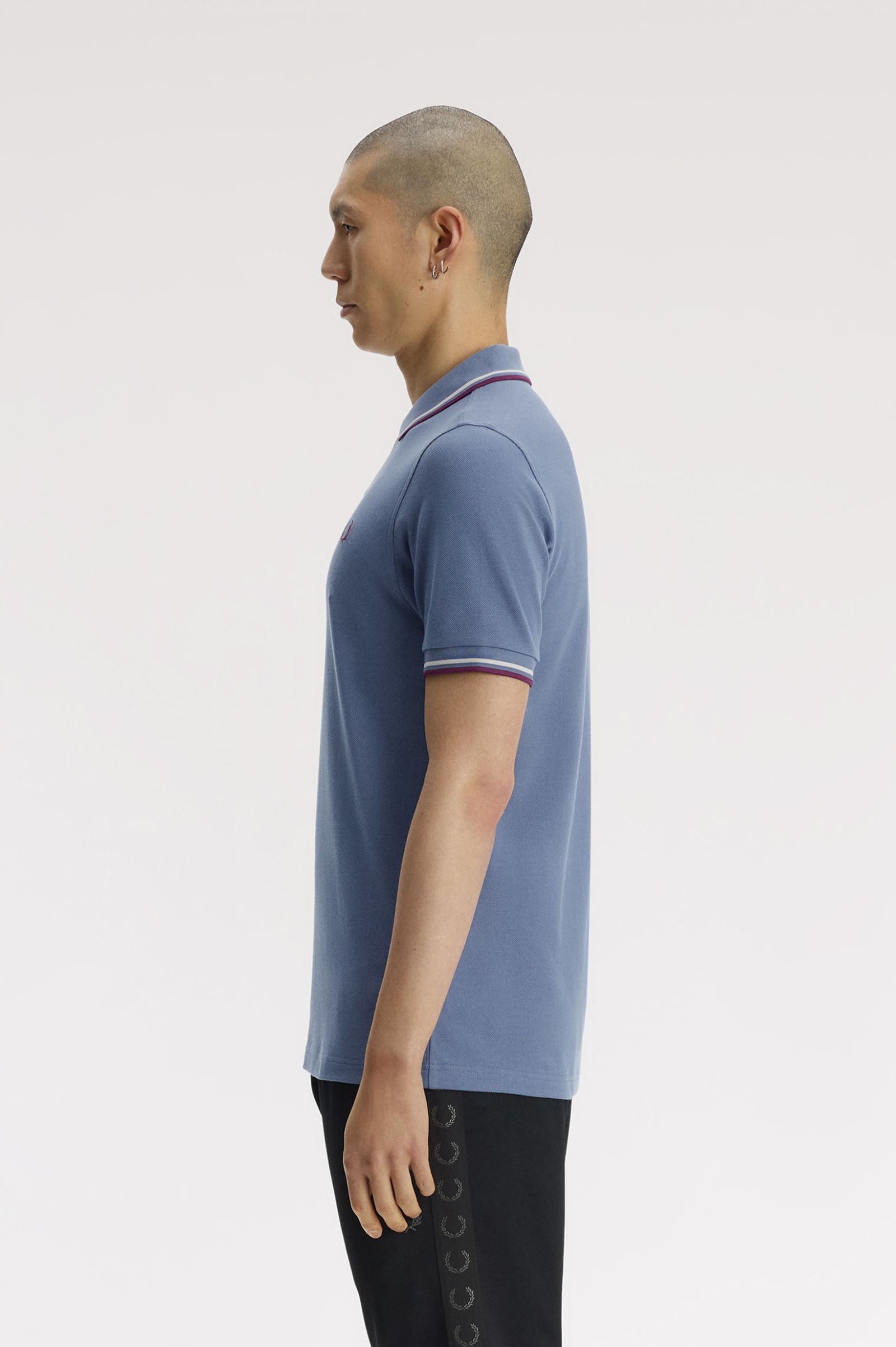 M3600 - Ace Blue / Slate / Plum | The Fred Perry Shirt | Men's