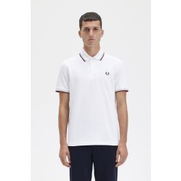 M12 - White / Ice / Maroon | The Fred Perry Shirt | Men's Short & Long ...