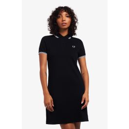 Twin Tipped Fred Perry Dress - Black / White / White | Women's