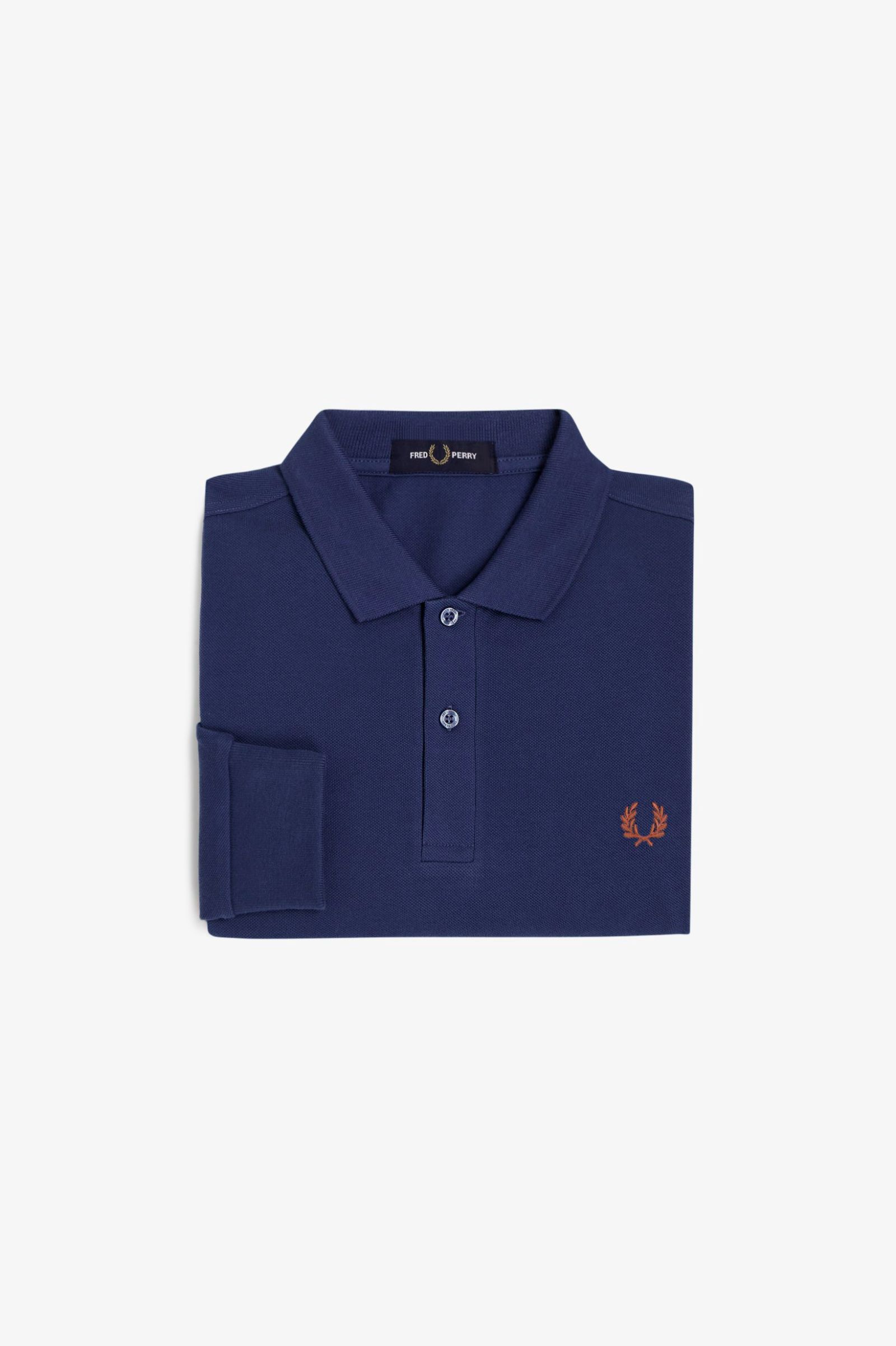 M6006 - French Navy / Whisky Brown | The Fred Perry Shirt | Men's Short ...