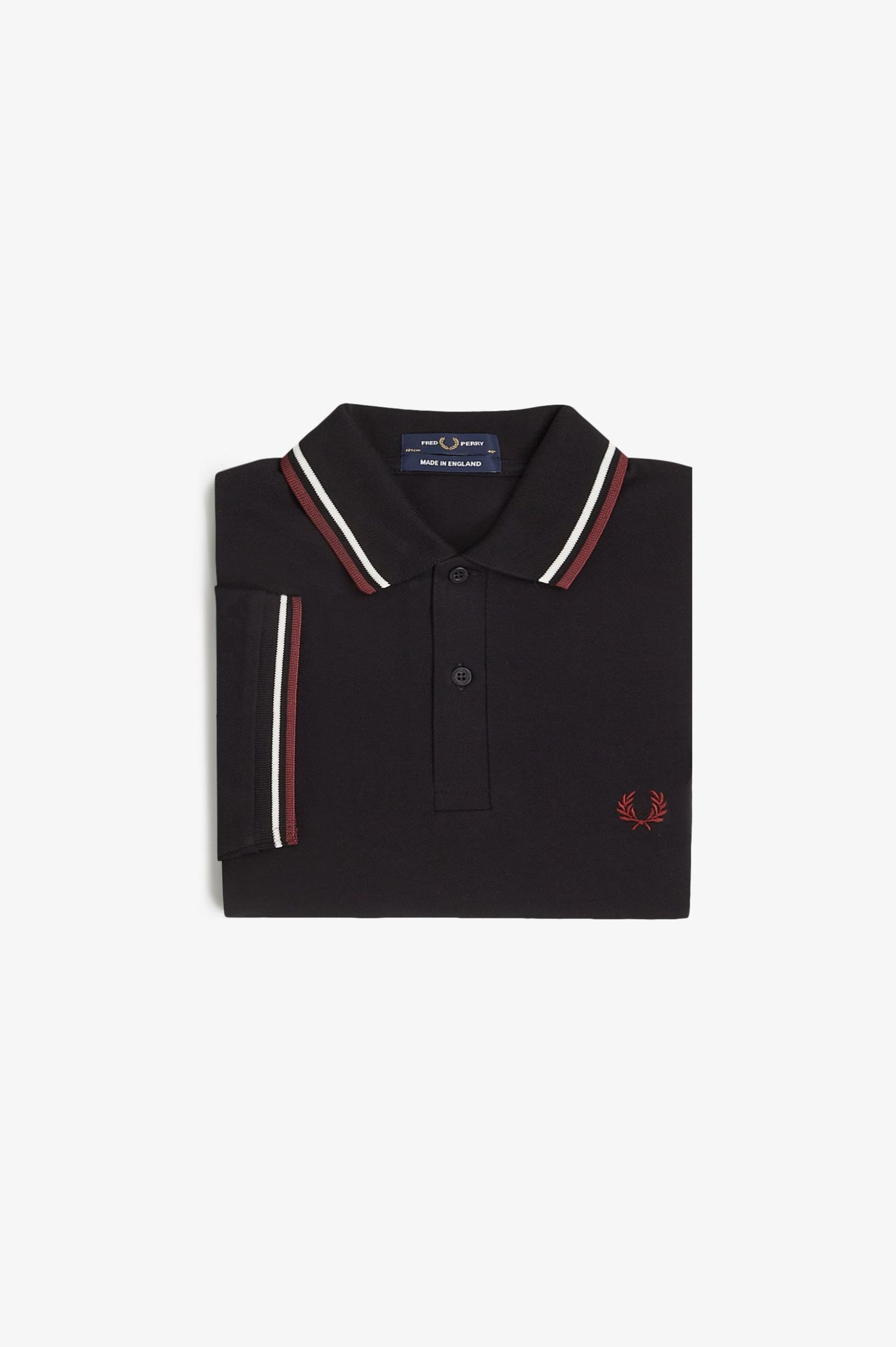 M12 - Black / Ecru / Oxblood | The Fred Perry Shirt | Men 貴和様 tiara