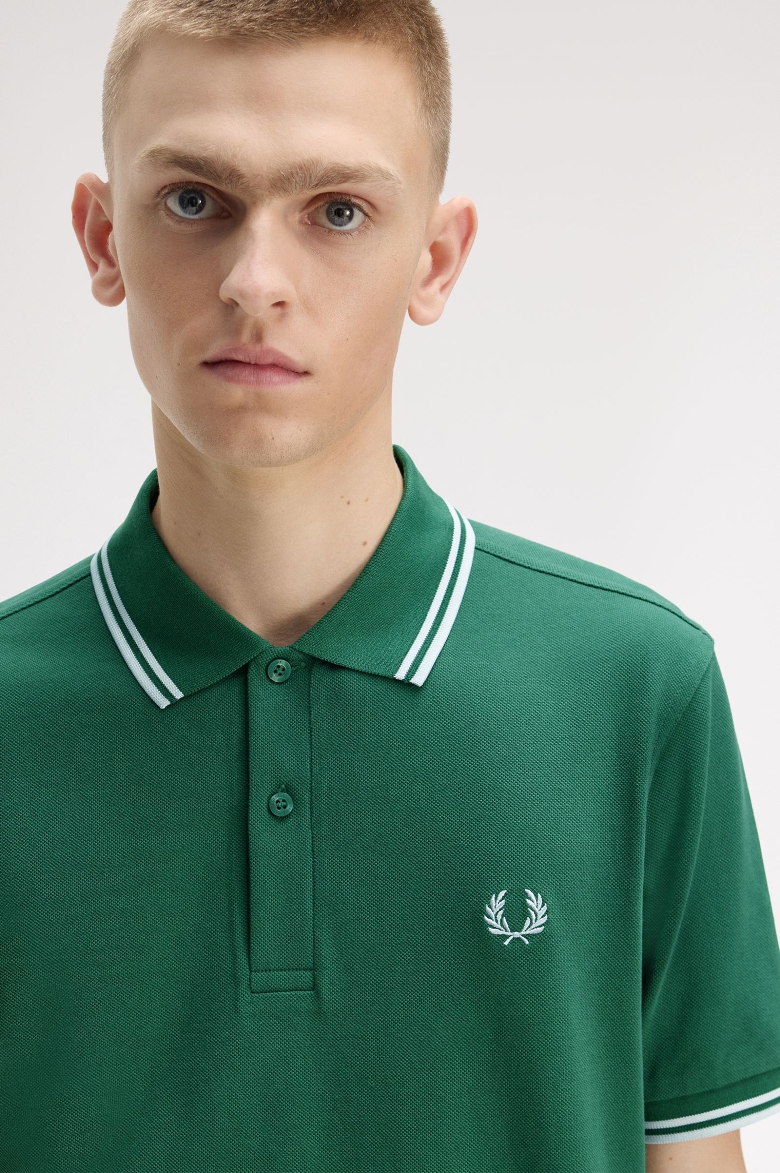 Fred Perry M3600 フィールドグリーン M ポロシャツ 2026 M3600 - Sport Green / Light Ice / Light Ice | The Fred Perry Shirt
