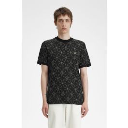 Geometric T-Shirt Men Black | - Designer | US | Men\'s Perry for T-Shirts T-Shirts Fred