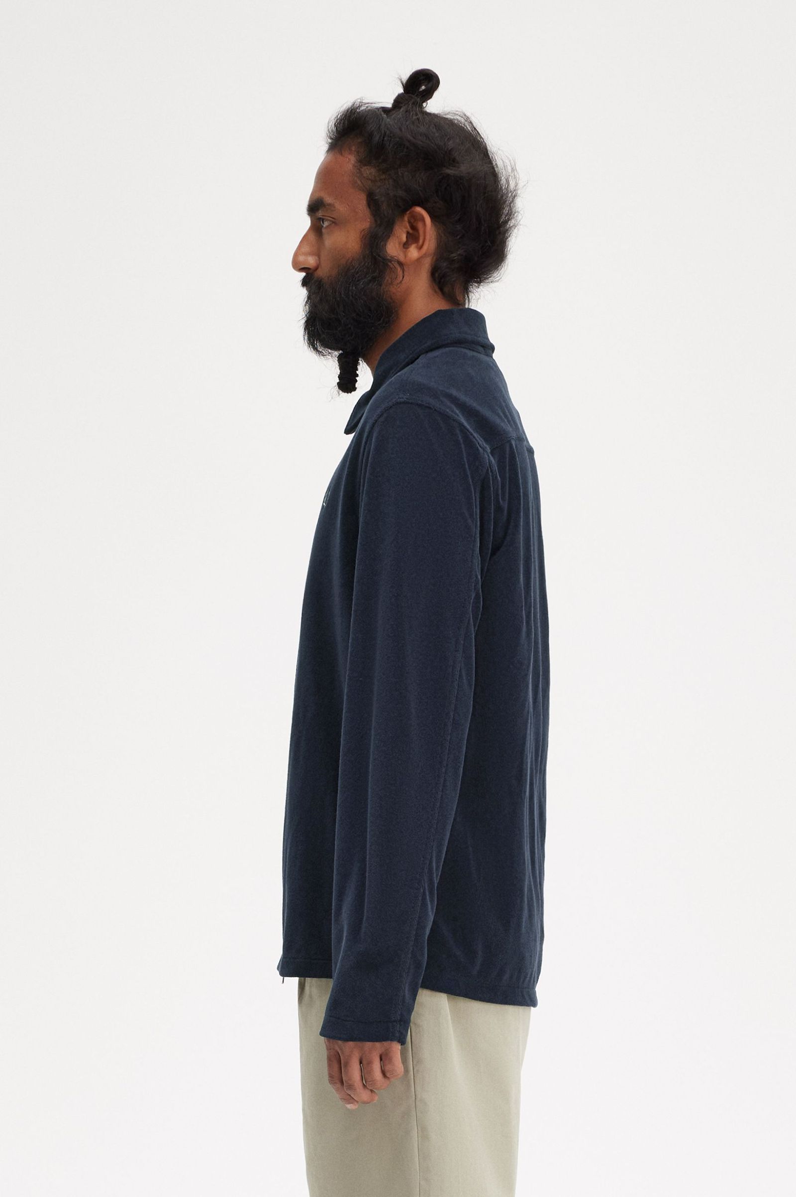 Frottee-Hemdjacke - Marineblau | Sweatshirts für Herren | Hoodies 