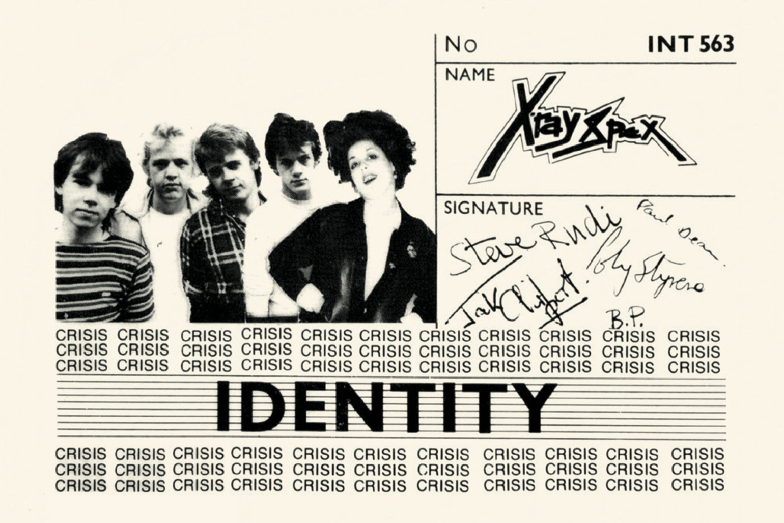 Identity card for Poly and her band mates