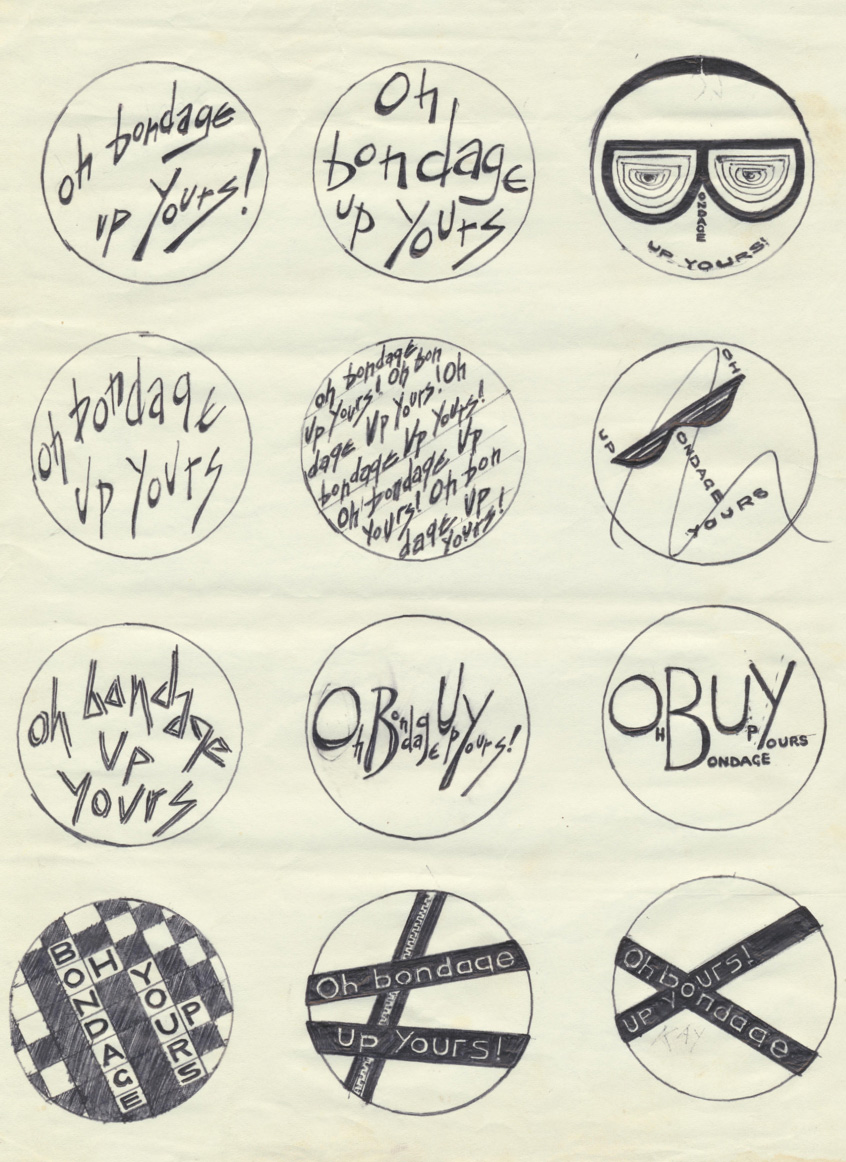 Oh Bondage! Up Yours! Logo sketches