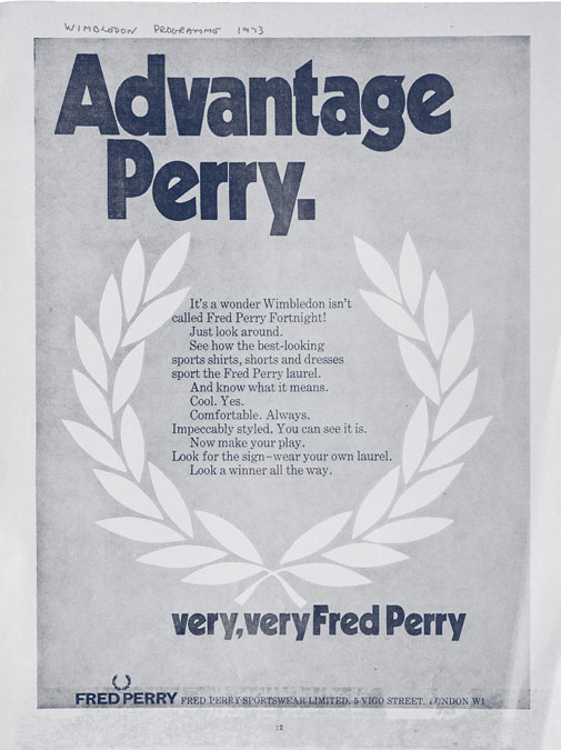 L'une des premières publicités de Fred Perry